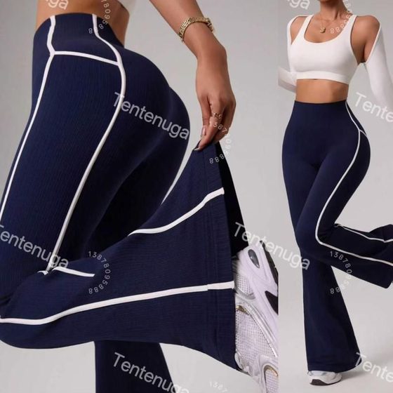 Pantalon flare à liseré