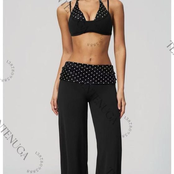 Pantalon palazzo à pois